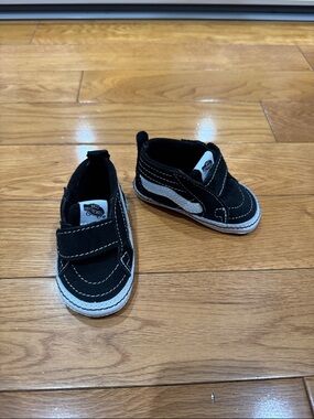 Vans Black & White Toddler Hook-and-Loop Slip-On Shoes